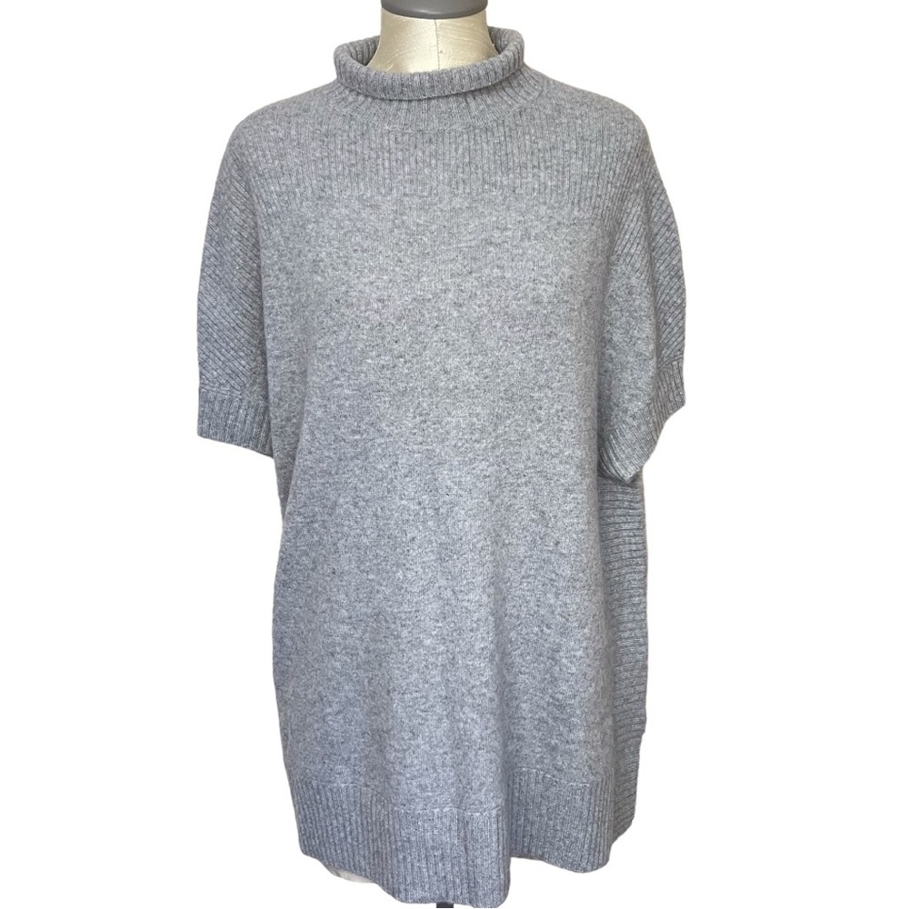 Isaac Mizrahi Gray Cashmere Mock Neck Sweater Poncho XS/S NWOT